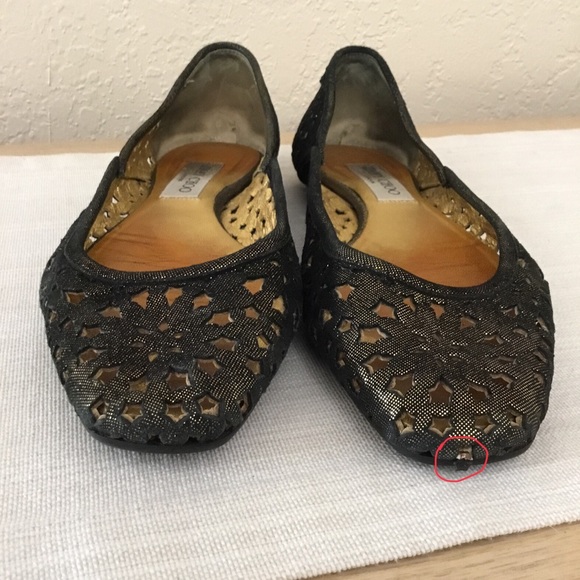 Jimmy Choo Napa Star Gold distress black size 39.5 - Picture 5 of 11